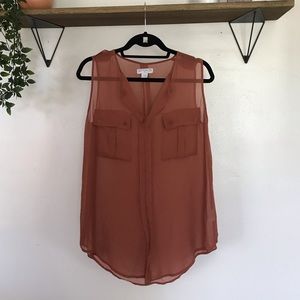 Terracotta chiffon blouse